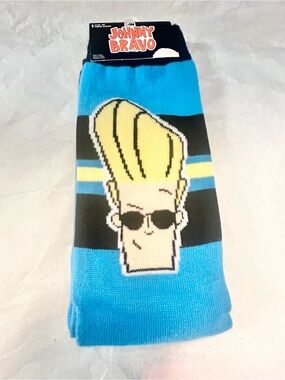 Cartoon Network’s Johnny Bravo Men’s Blue Graphic Crew Socks
